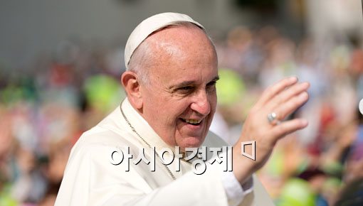 [포토]광화문광장에 등장한 프란치스코 교황 