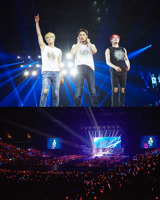 '섹시·파워풀' JYJ의 귀환, 홍콩 1만여 팬 무장해제(종합)