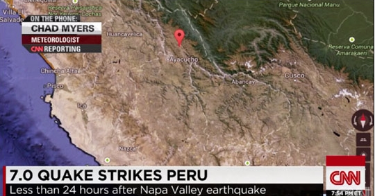 페루 지진(사진=CNN 방송화면 캡처)