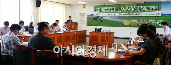 순천매실활용 가공식품 개발 연구 용역 중간 보고회 개최