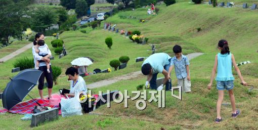 [포토]추석을 앞두고, '미리 성묘하러 왔어요'