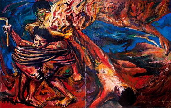 그 너머 2, 1988, 260x162cm, Oil on Cavas