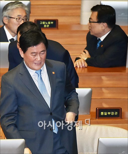 [포토]정기국회 개회식 참석한 최경환 부총리