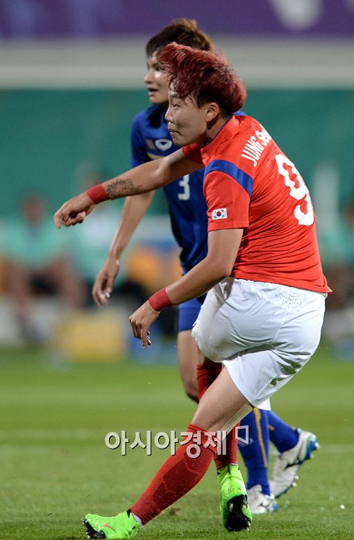 [포토]정설빈,'강력한 왼발 선제골'