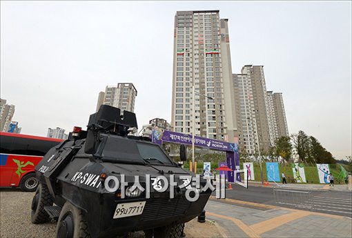 [포토]삼엄한 경비속 평온한 선수촌