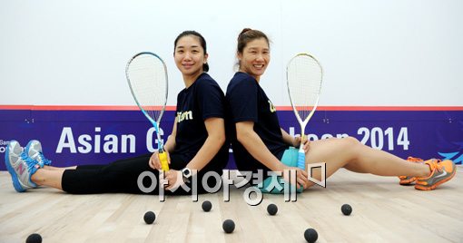 [포토]AG 여자 스쿼시 대표팀,'사상 첫 금메달 기대하세요'