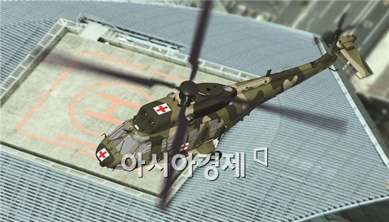 군은 현재 운행중인 구형 의무수송헬기인 UH-60 3대를 최신 수리온헬기 6대로 확대교체하기로 했다.