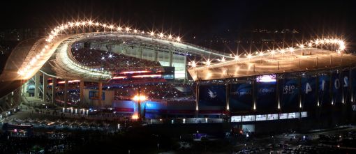 [포토]화려함 속 인천아시아드주경기장