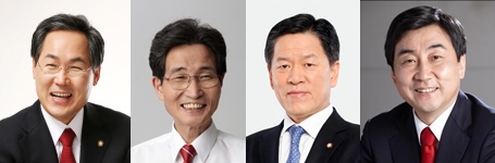 새정치연합 원내대표 후보자 우윤근·이목희·주승용·이종걸 의원(왼쪽부터)