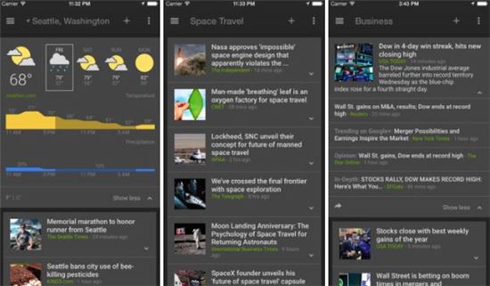 iOS에 배포된 구글 '뉴스와 날씨' 앱