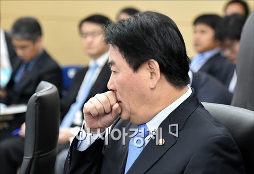 [포토]헛기침하는 최경환 부총리