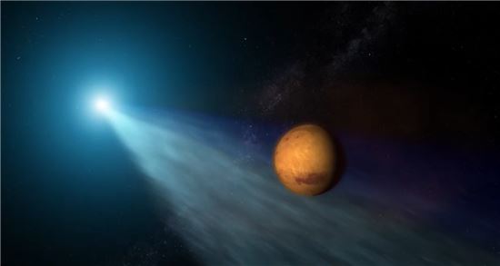 ▲우리나라 시간으로 20일 새벽 화성에 혜성이 접근한다.[사진제공=NASA]