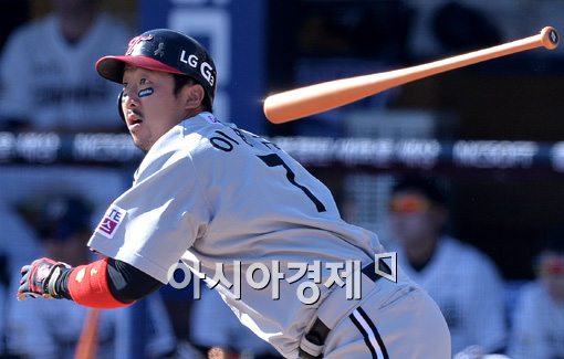 [포토]'빅뱅'이병규,'준PO 기선제압은 2타점 2루타'