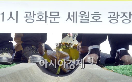 [포토]광화문 세월호 광장에 놓인 국화꽃 