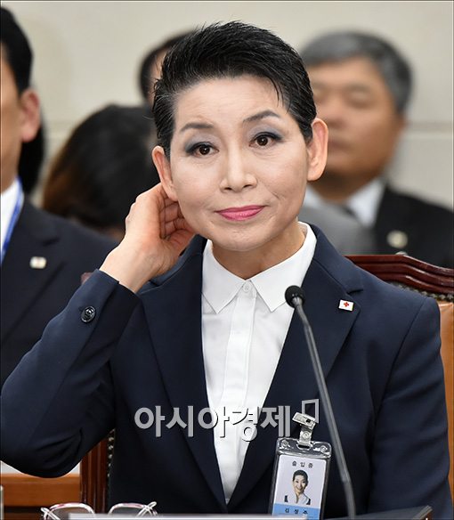 [포토]머리 만지는 김성주 한적 총재