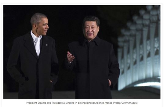 오바마 미국 대통령(왼쪽)과 시진핑 중국 국가주석 (출처-나인투파이브맥)