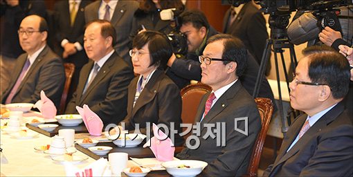 [포토]한국은행, 금융협의회 참석한 은행장들