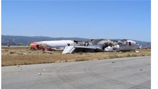 아시아나항공 미국 샌프란시스코공항 착륙사고에 대한 NTSB 최종보고서내 수록된 사고 항공기(OZ214편). 