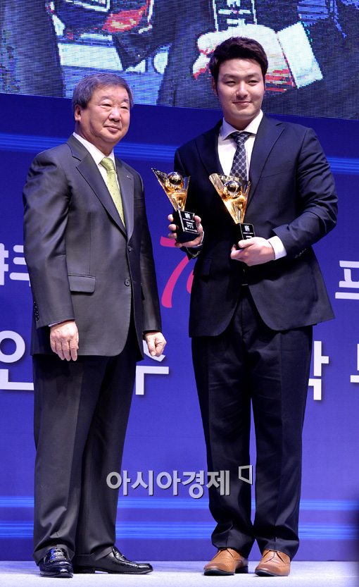 [포토]박병호,'홈런과 타점 2관왕이에요'