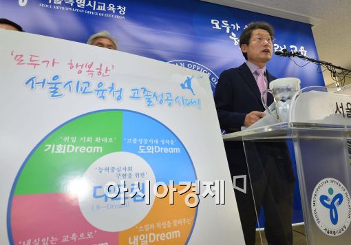 [포토]조희연 서울시교육감, '고졸성공시대 추진하겠다'