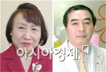 (左)성영자씨 (右)네오플러스봉사단 배종우 단장