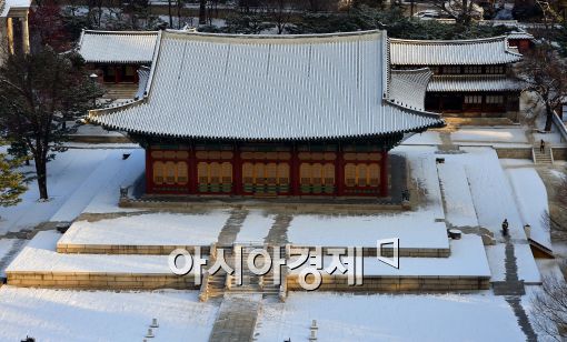 [포토]하얀 눈으로 덮인 덕수궁