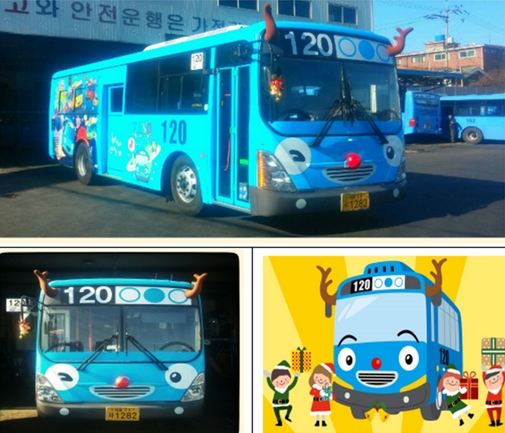 빨간코 '루돌프 타요 버스', 올 겨울 서울 누빈다…귀여운 모습