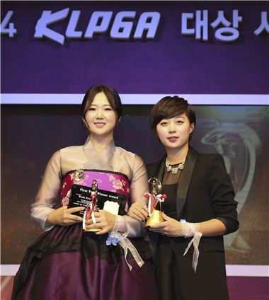 김효주(오른쪽)와 백규정. 사진=KLPGA제공