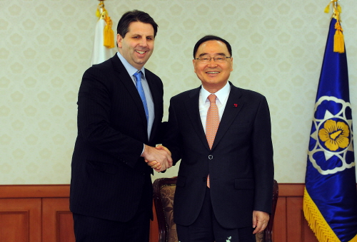 鄭총리,신임 주미대사 접견…"한미동맹·대북공조 강화에 노력당부"