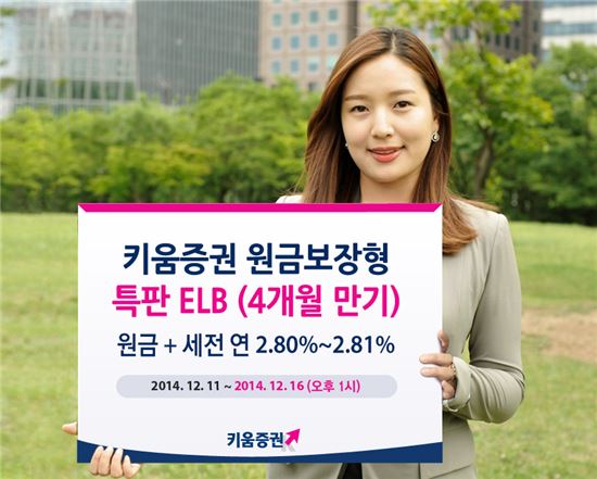 키움證, 최소 年 2.80% 수익 보장 ELB 특판상품 판매