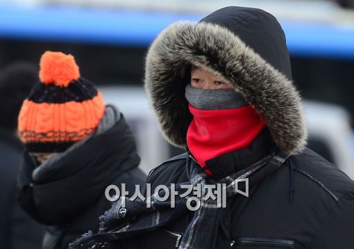 [포토]칼바람에 체감온도 영하 17도 