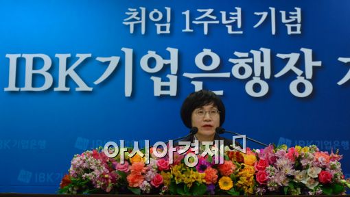 [포토]권선주 IBK기업은행장, 취임 1주년기념 기자간담회 