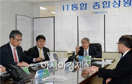 [포토] 임종룡 회장,NH투자증권 출범 앞두고 IT통합 점검