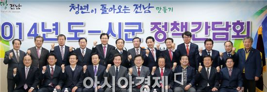 [포토]전라남도 파이팅 외치는 시장·군수들