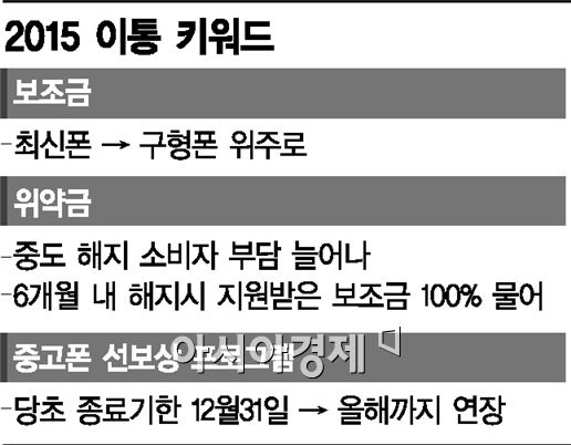 2015 이통 키워드 '구형폰 뜨고, 위약금 쎄지고, 선보상 늘고'