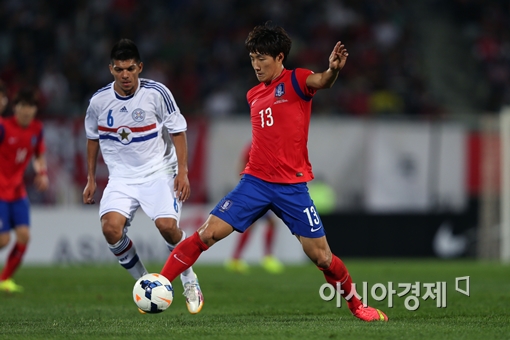 축구대표팀 공격수 조영철(오른쪽)[사진=대한축구협회 제공]