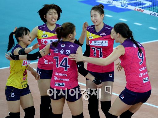 [포토]김수지, '기분 좋은 블로킹 득점이야' 