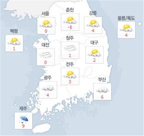 [오늘 날씨]서울 낮기온 6도 '포근'…일부 비 소식도 