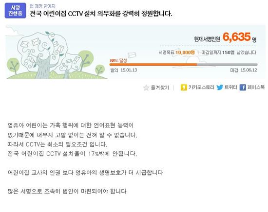 인천 어린이집 폭행 논란 속 '어린이집 CCTV 설치' 청원 '눈길' 