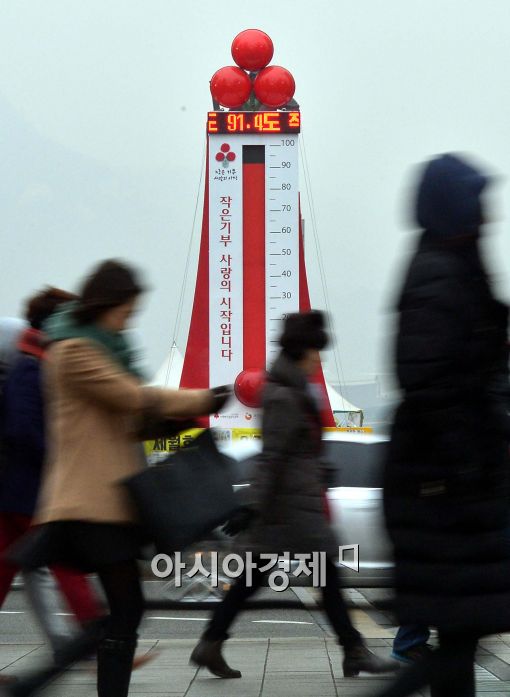 [포토]'날씨는 춥지만 서로 온정을 향해'