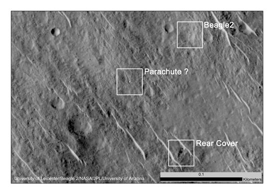 화성에서 발견된 영국 착륙선 '비글2'