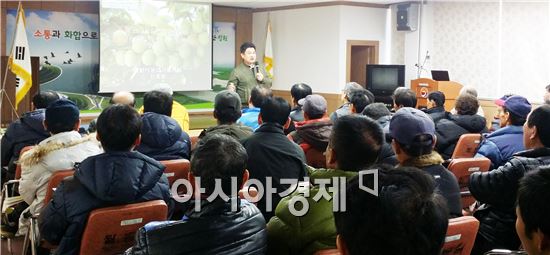 지난 7일부터 20일까지 실시한 순천매실 특품화를 위한 읍면동 매실 순회교육에 많은 농업인들이 참여해 성황을 이뤘다. 
