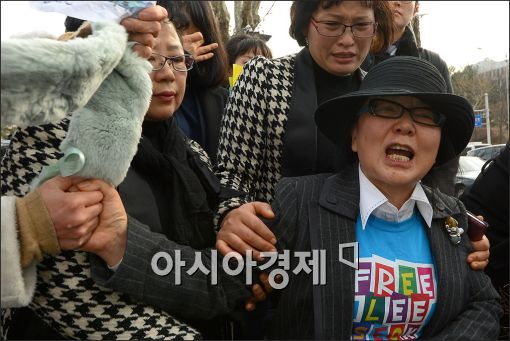[포토]억울함 호소하는 이석기 누나 경진 씨