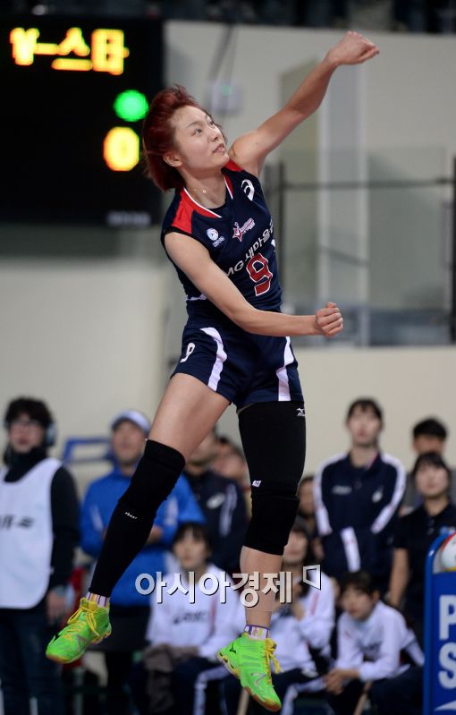 [포토]'서브 퀸' 문정원의 스카이 서브 