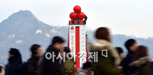 [포토]마감 하루 앞둔 사랑의 온도탑