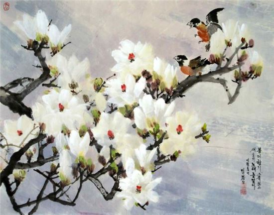 정창모, '봄의 향기 그윽하고 새들의 노래 즐겁다', 2006년.