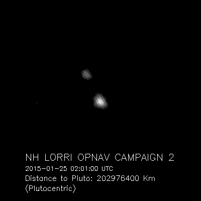 ▲명왕성으로 부터 2억300만km 떨어진 지점에서 촬영한 사진.[사진제공=NASA]