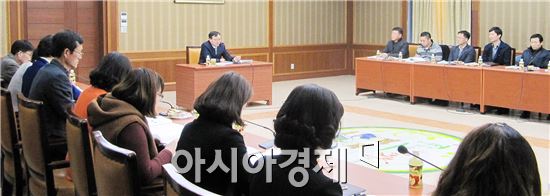 함평군이 10일 군청 소회의실에서 사회복지담당 공무원 31명을 대상으로 2015년 주민복지시책 회의를 개최했다.
