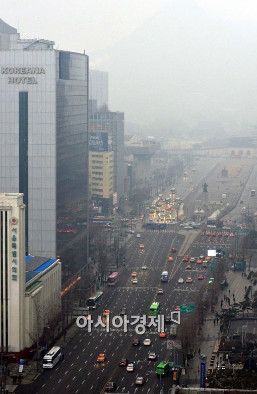 [포토]미세먼지 속 서울 도심