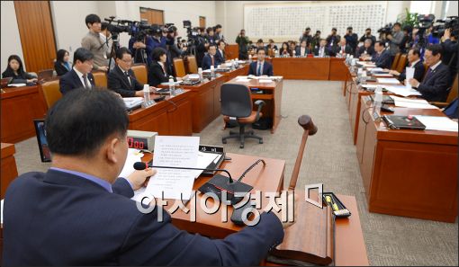 김영란법 국회 본회의상정의 마지막 관문인 국회 법사위 회의장 모습. 